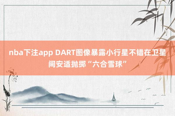 nba下注app DART图像暴露小行星不错在卫星间安适抛掷“六合雪球”