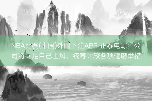 NBA比赛(中国)外围下注APP 正泰电源:公司将立足自己上风,统筹计较各项磋磨举措