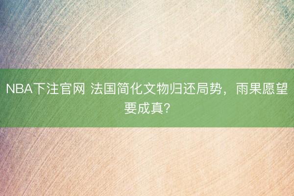 NBA下注官网 法国简化文物归还局势，雨果愿望要成真？